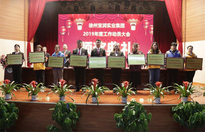 徐州寶潤實業(yè)集團2019年度工作動員大會---集團公司領導為先進單位和先進個人代表頒獎