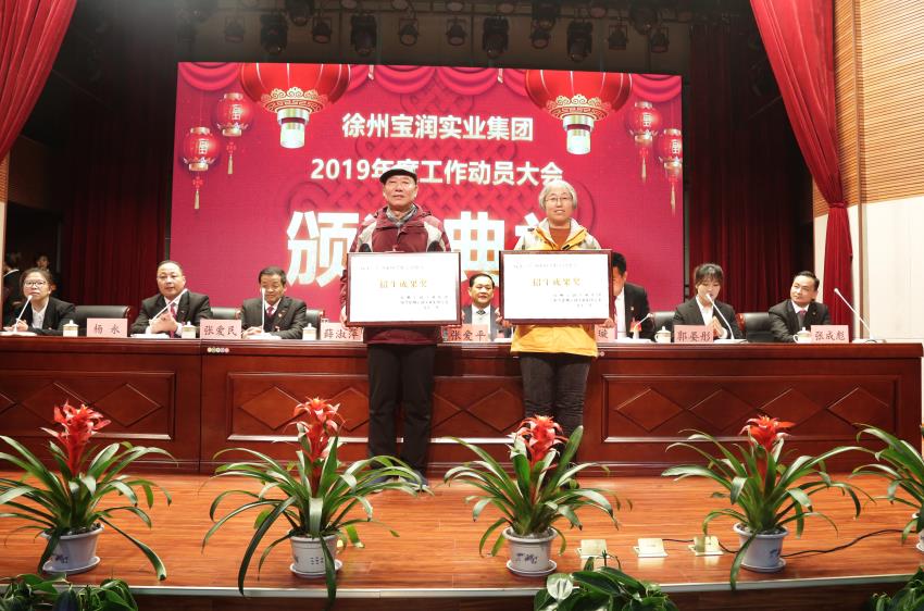 徐州寶潤實業(yè)集團2019年度工作動員大會---集團公司領導為先進單位和先進個人代表頒獎